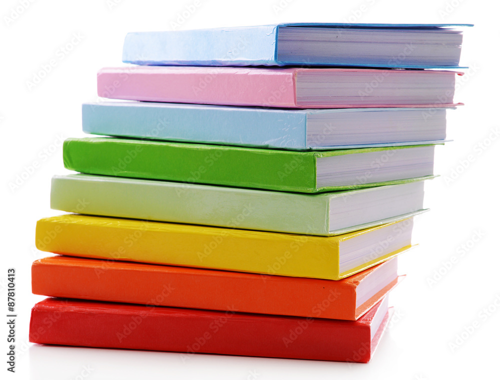 Stack of colorful books isolated on white Stack of colorful books isolated on white