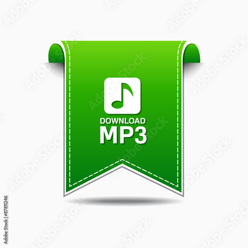 MP3 Download Green Vector Icon Design