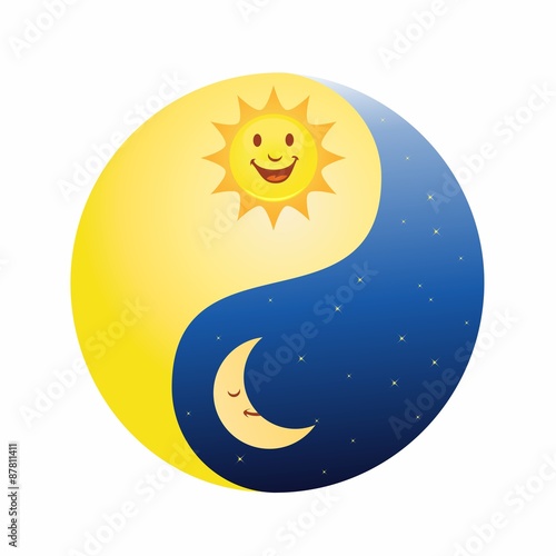 Sun And Moon Smile Yin Yang