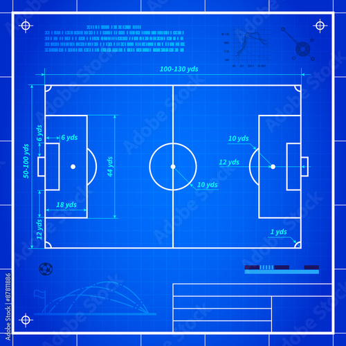 Classic soccer of football pitch measurements