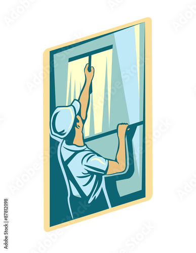 Vector cleaning window logo illustration