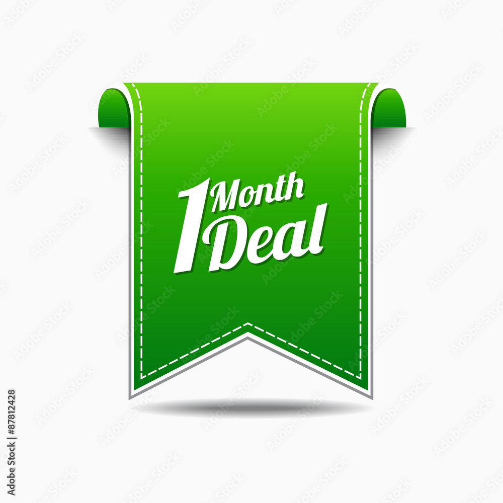 1 Month Deal Green Vector Icon Design 1 Month Deal Green Vector Icon Design
