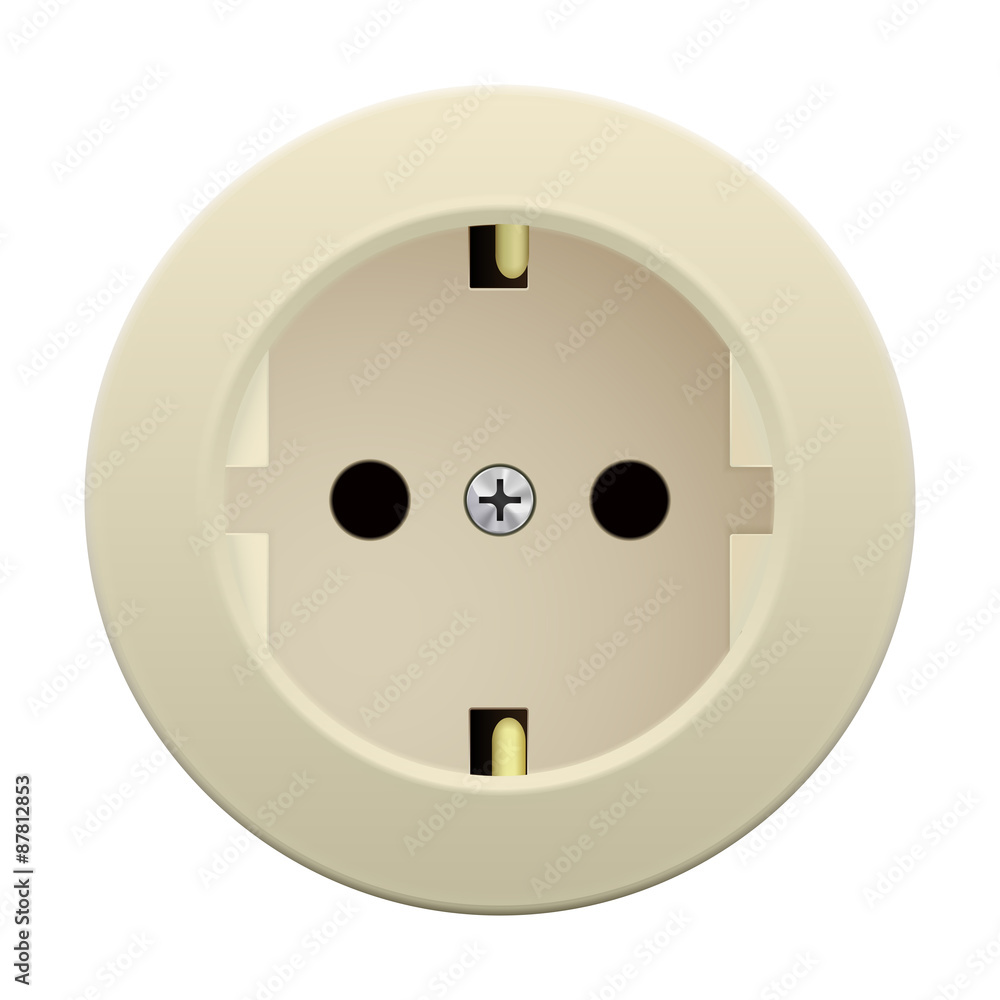 Wall socket. Round Electrical Outlet Stock Vector | Adobe Stock