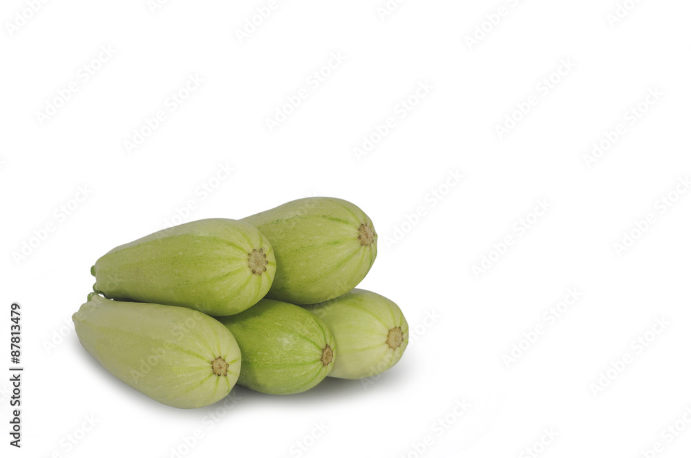 Real natural three marrows isolated on white Real natural three marrows isolated on white