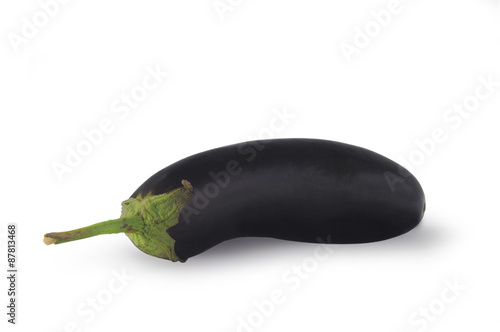 Real natural eggplant isolated on white