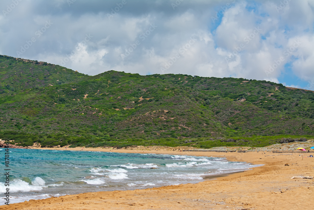 hill, sand and waves