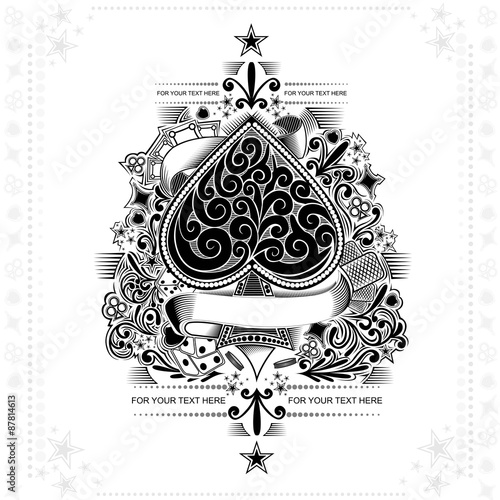 vintage engraving background ace of spades