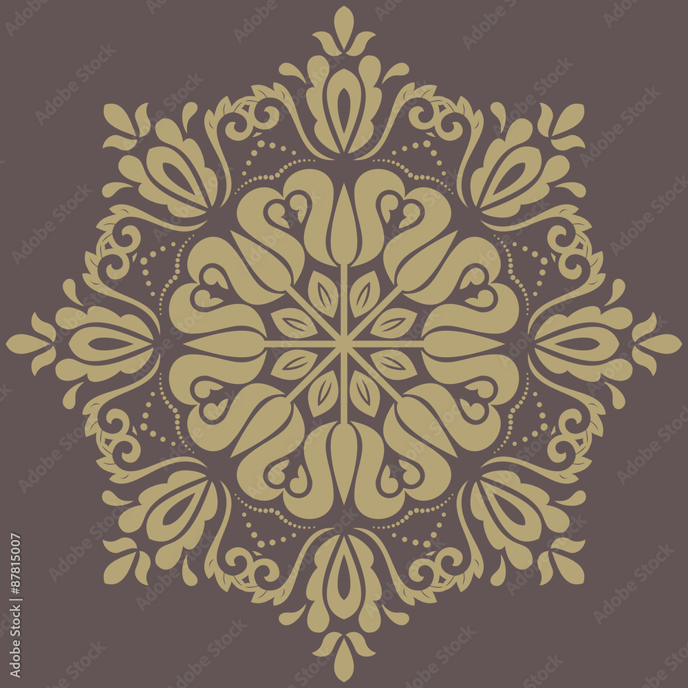 Damask Vector Orient Golden Pattern Damask Vector Orient Golden Pattern