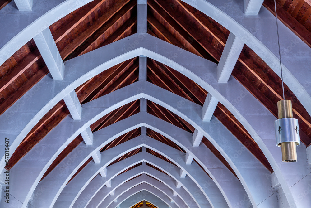 Fototapeta premium Lights and Arches Under Church Roof