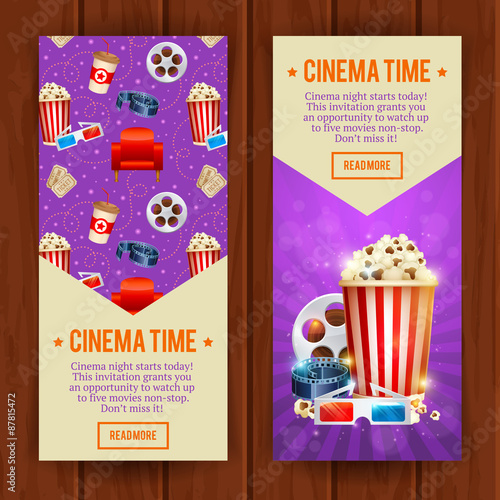 Realistic cinema movie poster template