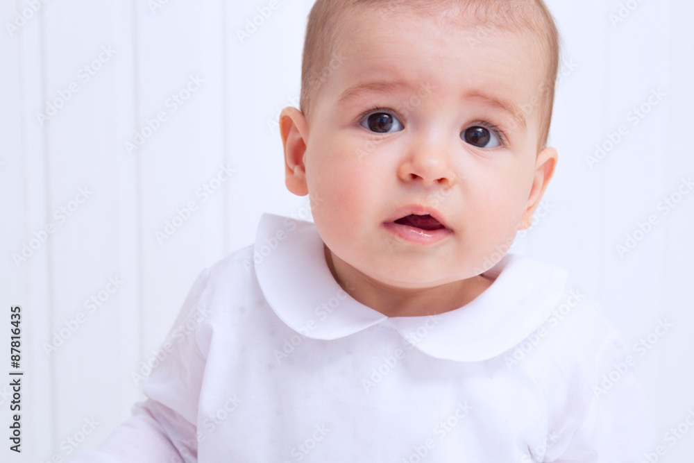 Beautiful baby portrait on white background Beautiful baby portrait on white background
