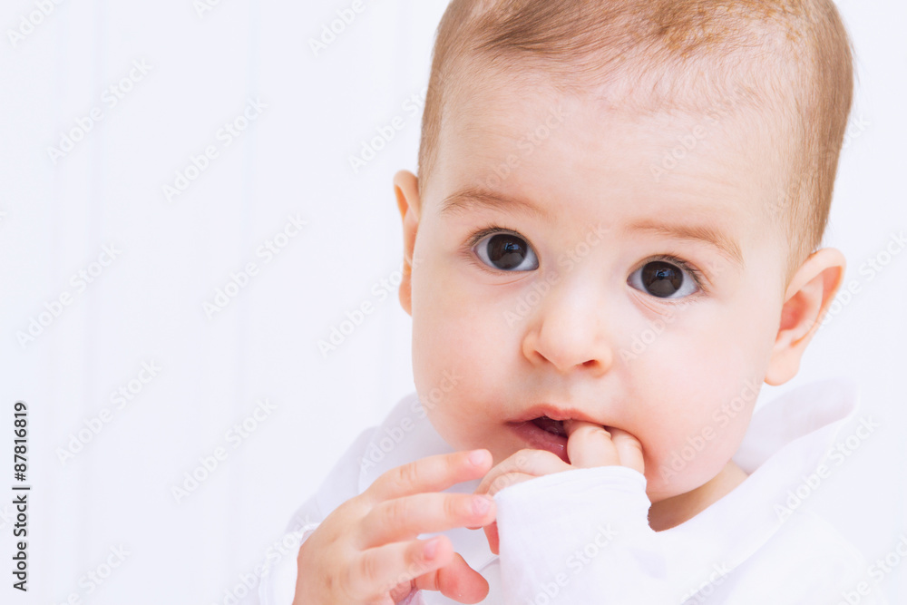 Beautiful baby portrait on white background Beautiful baby portrait on white background