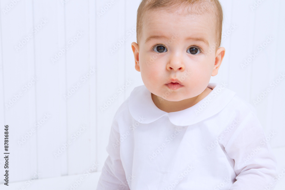 Beautiful baby portrait on white background Beautiful baby portrait on white background