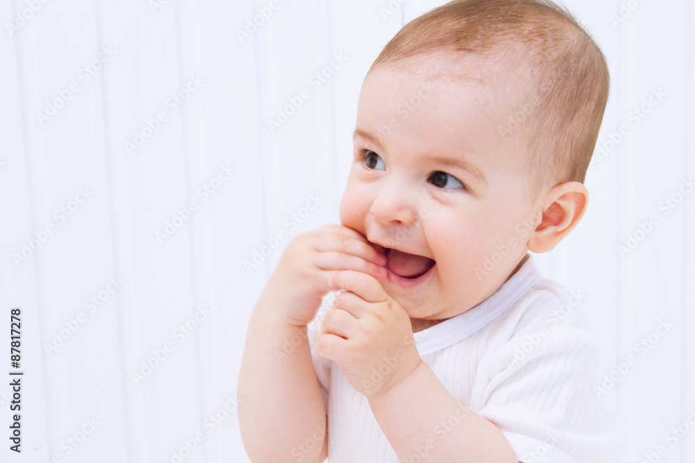 Beautiful baby portrait on white background Beautiful baby portrait on white background