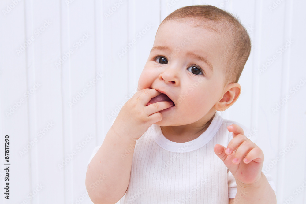 Beautiful baby portrait on white background Beautiful baby portrait on white background
