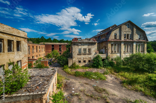 Beautiful old factory building, fabulous background
