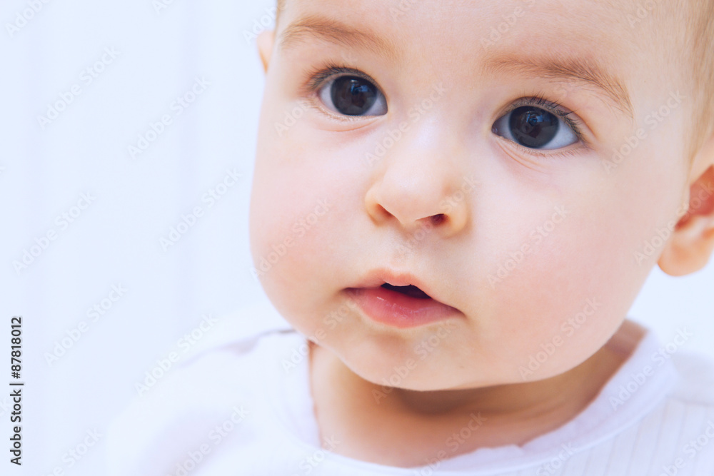 Beautiful baby portrait on white background Beautiful baby portrait on white background