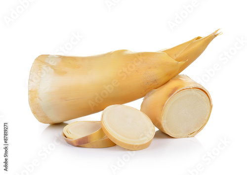 Bamboo shoots on white background