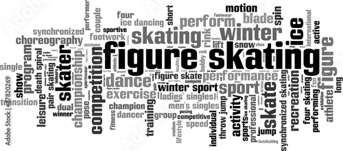 Figure skating word cloud concept. Vector illustration