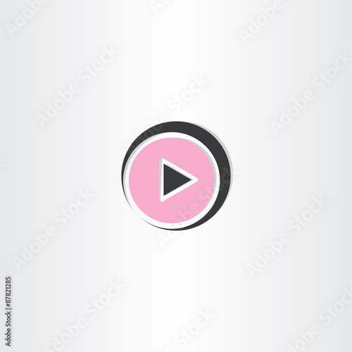 black and pink play button icon