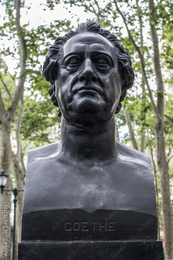 bronze bust of Goethe Bryant Park Manhattan