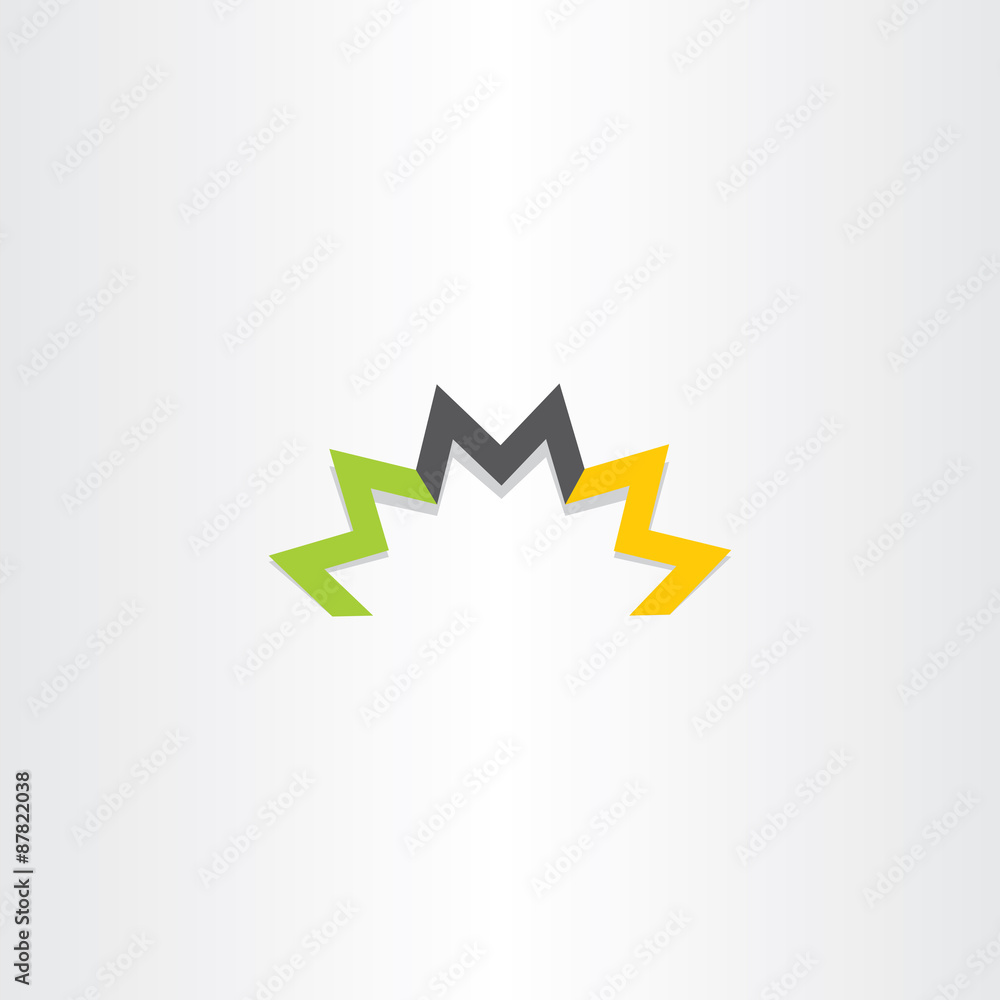 triple letter m logo symbol vector element triple letter m logo symbol vector element