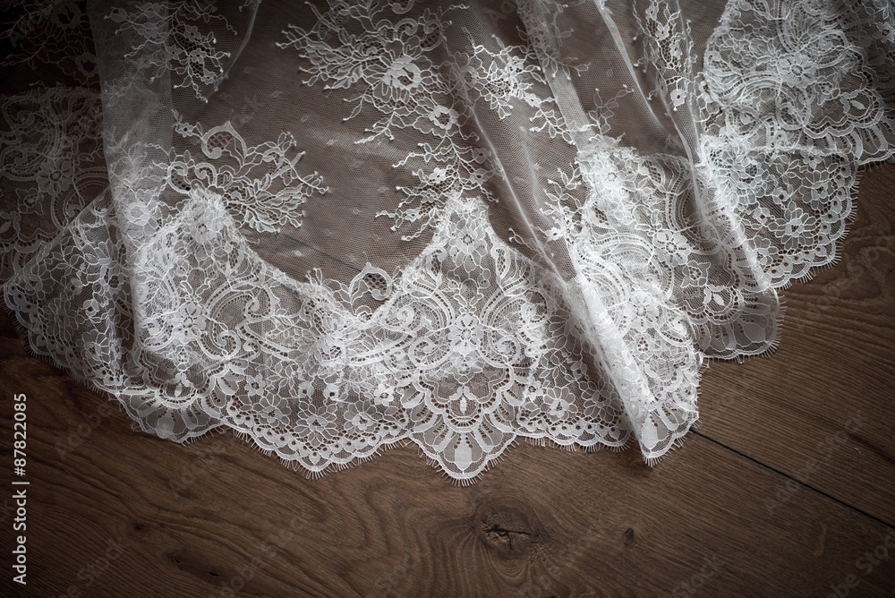 Obraz premium Schleppe eines Brautkleides