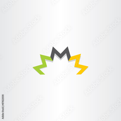 triple letter m logo symbol vector element
