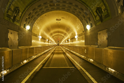 HAMBURG  GERMANY - CIRCA MAY 2014 - The old Elbe tunnel leads from the piers to Steinwerder