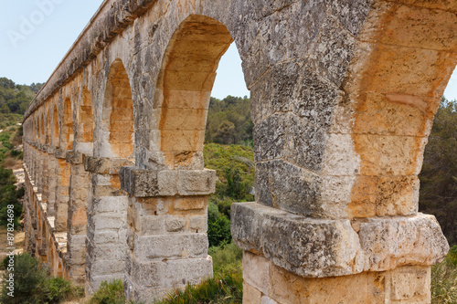 Wallpaper Mural Ancient Roman aqueduct Devil's bridge in Catalonia, Spain. Torontodigital.ca