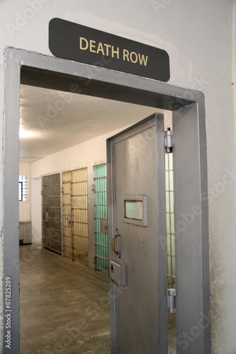 Death Row sign with cells