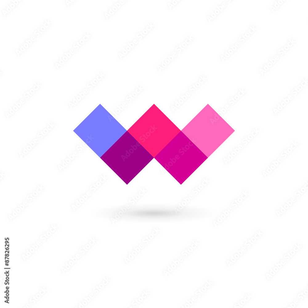 Letter W mosaic logo icon design template elements Letter W mosaic logo icon design template elements