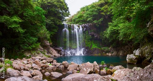 Fototapeta Naklejka Na Ścianę i Meble -  Cheonjeyeon Waterfall. Jeju Island, South Korea
