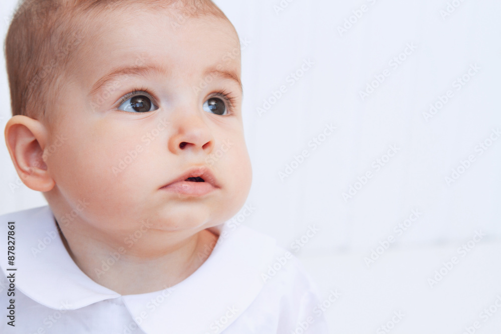 Beautiful baby portrait on white background