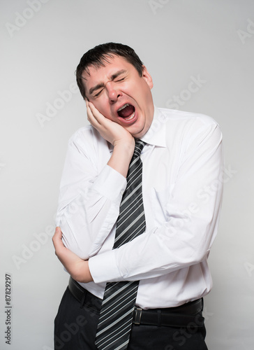 Businessman tired of sleeping