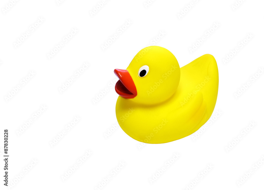 Yellow small rubber duck isolated on white Yellow small rubber duck isolated on white