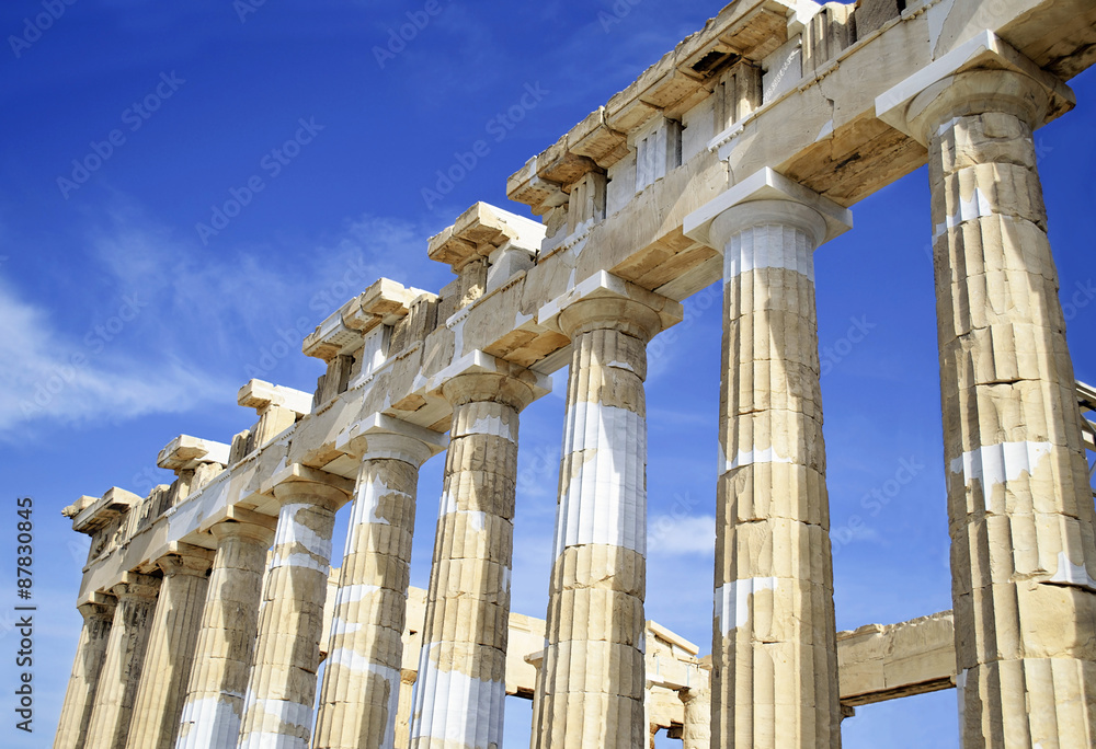 Acropolis columns in Greece