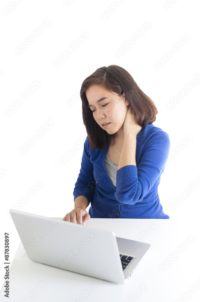 Business woman working with laptop Business woman working with laptop