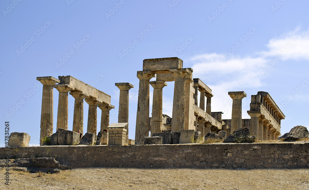 the temple of Aphaia in Aegina island Greece