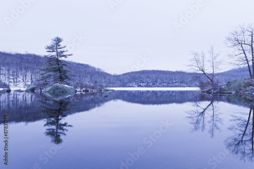 View of the frozen lake.