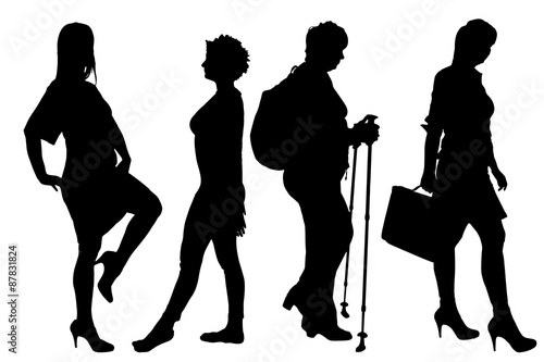 Vector women silhouette.