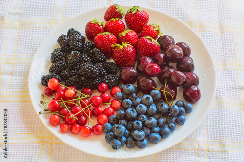 Cherries, berries, blackberries, blueberries, strawberries