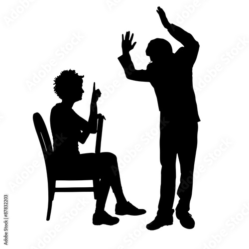 Vector silhouette of couple.