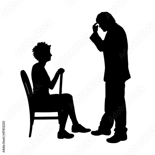 Vector silhouette of couple.