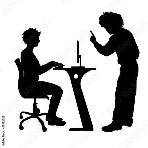 Vector silhouette of couple.