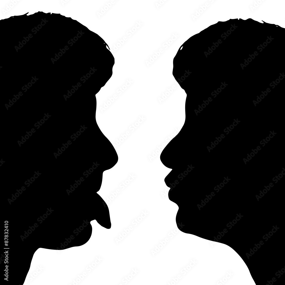 Vector silhouette profile of a woman's face.