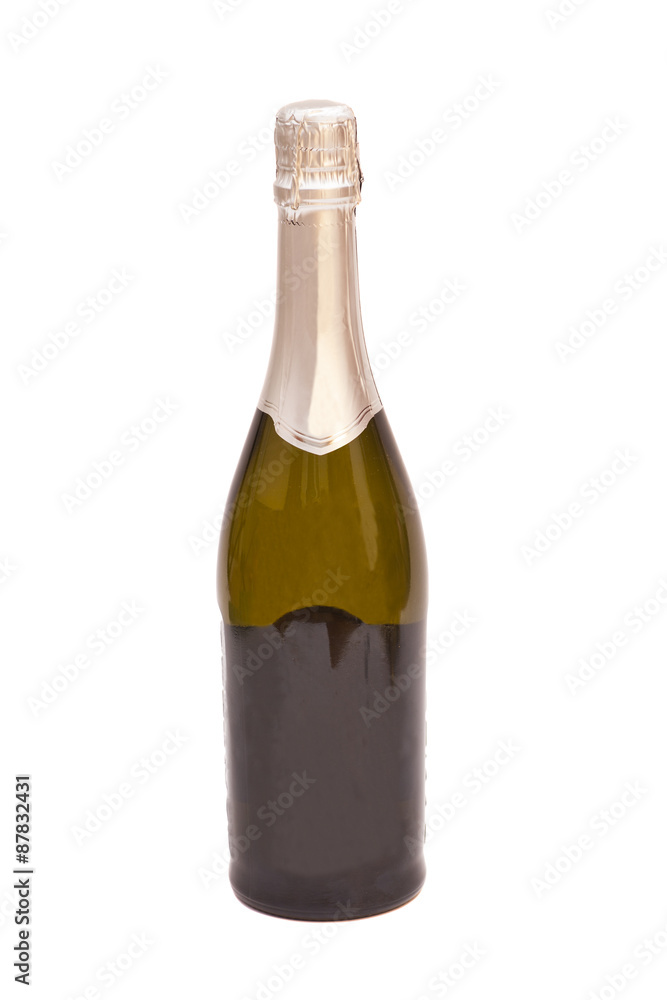 Bottle of champagne isolated on white background Bottle of champagne isolated on white background