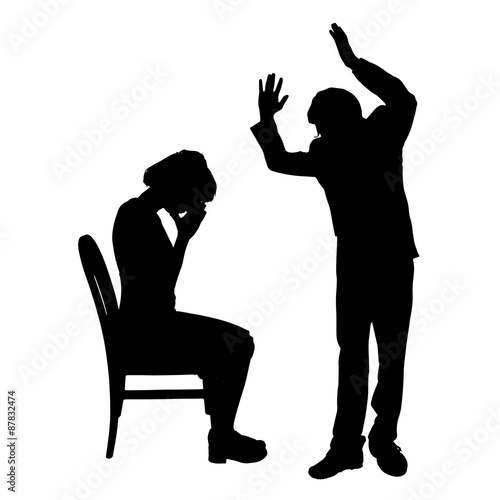Vector silhouette of couple.