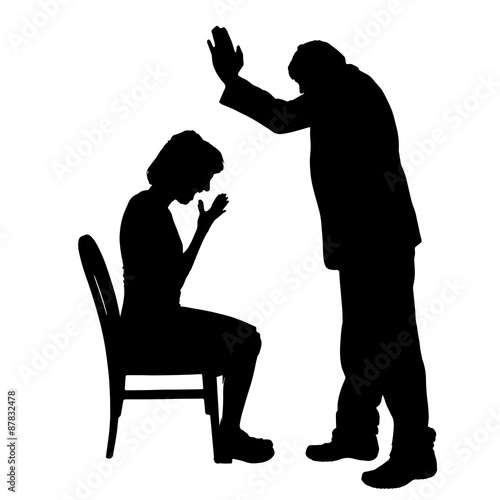 Vector silhouette of couple.