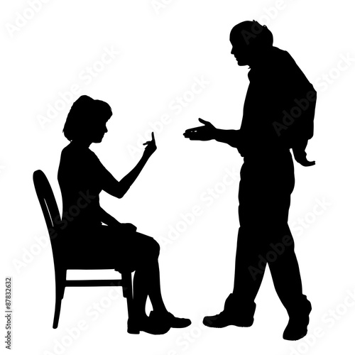 Vector silhouette of couple.